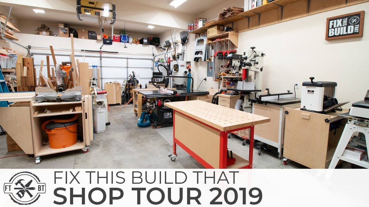 Woodworking Shop Tour 2019 - 2 Car Garage Workshop