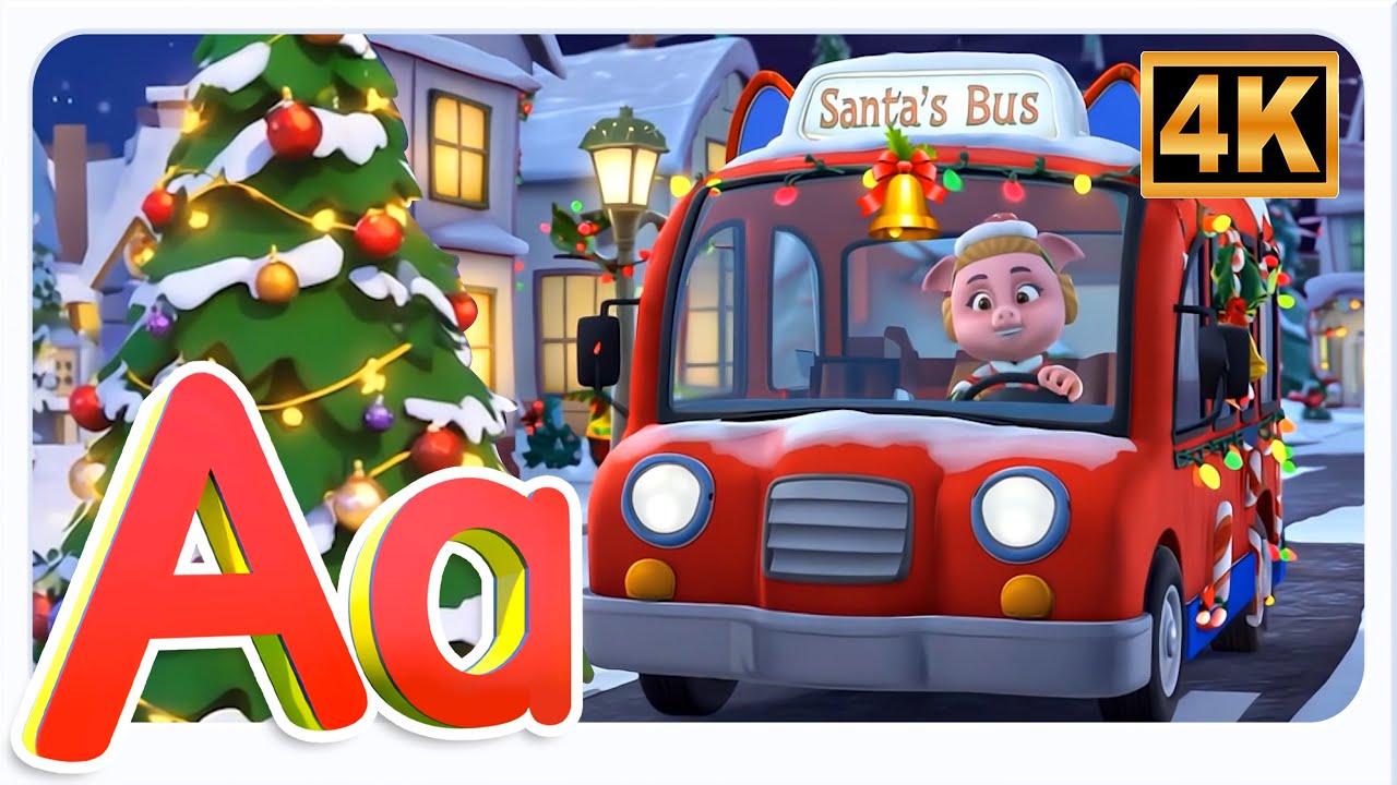 Christmas Wheels on the Bus Song | Xmas Sing ALong and Nursery Rhymes for Kids