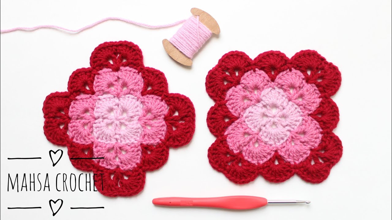 آموزش قلاب بافی- بافت موتیف، پتو و رومیزی صدفی How to Ctochet Shells Blanket | Mahsa Crochet