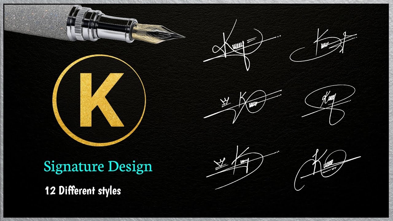 How to make creative signature design for the letter 'K'  || Letter A signature style 