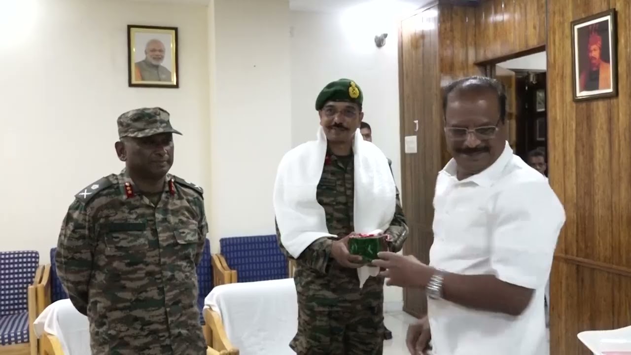 Lt Gen Ram Chander Tiwari, GOC-in-C Eastern Command, called on Governor Indra Sena Reddy Nallu.