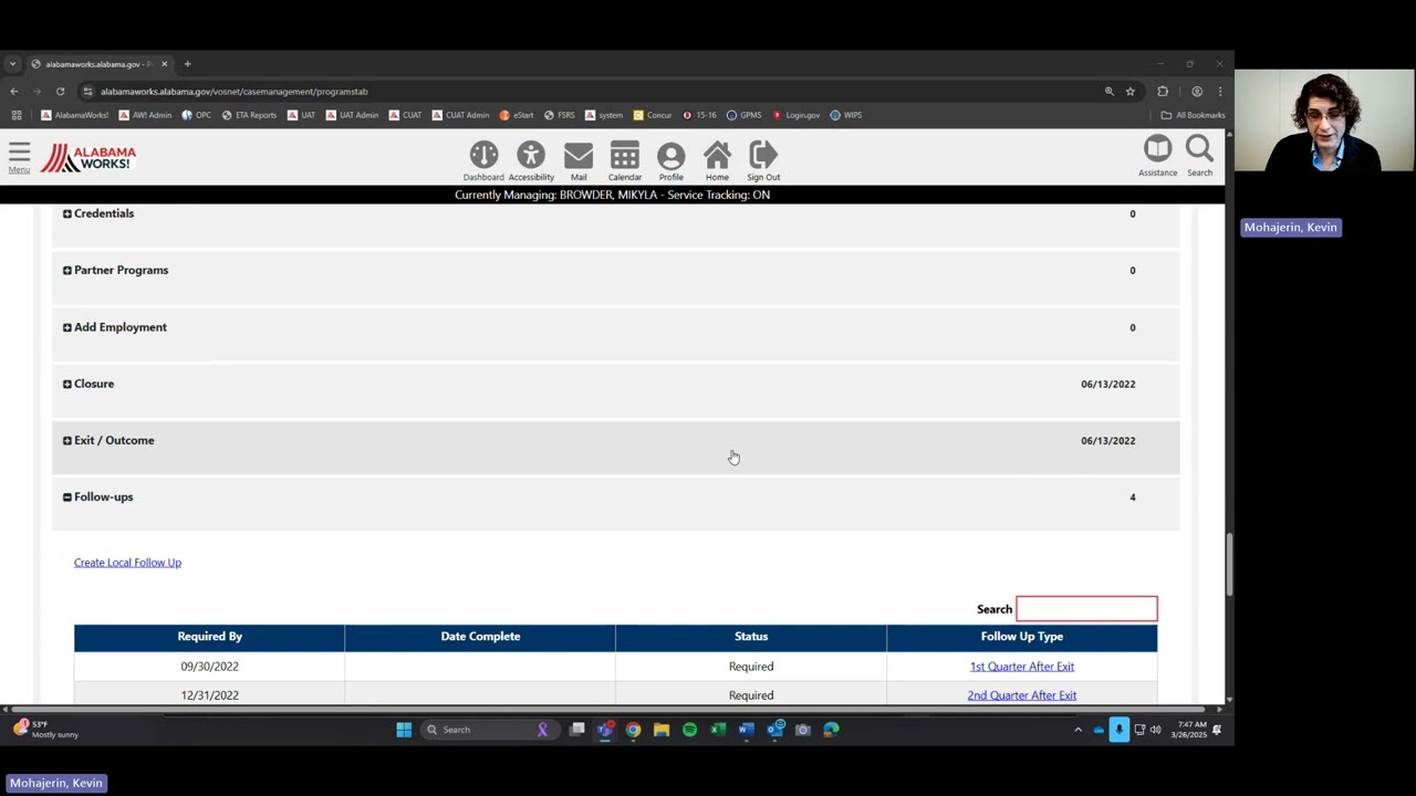 Exit Procedures and Timelines