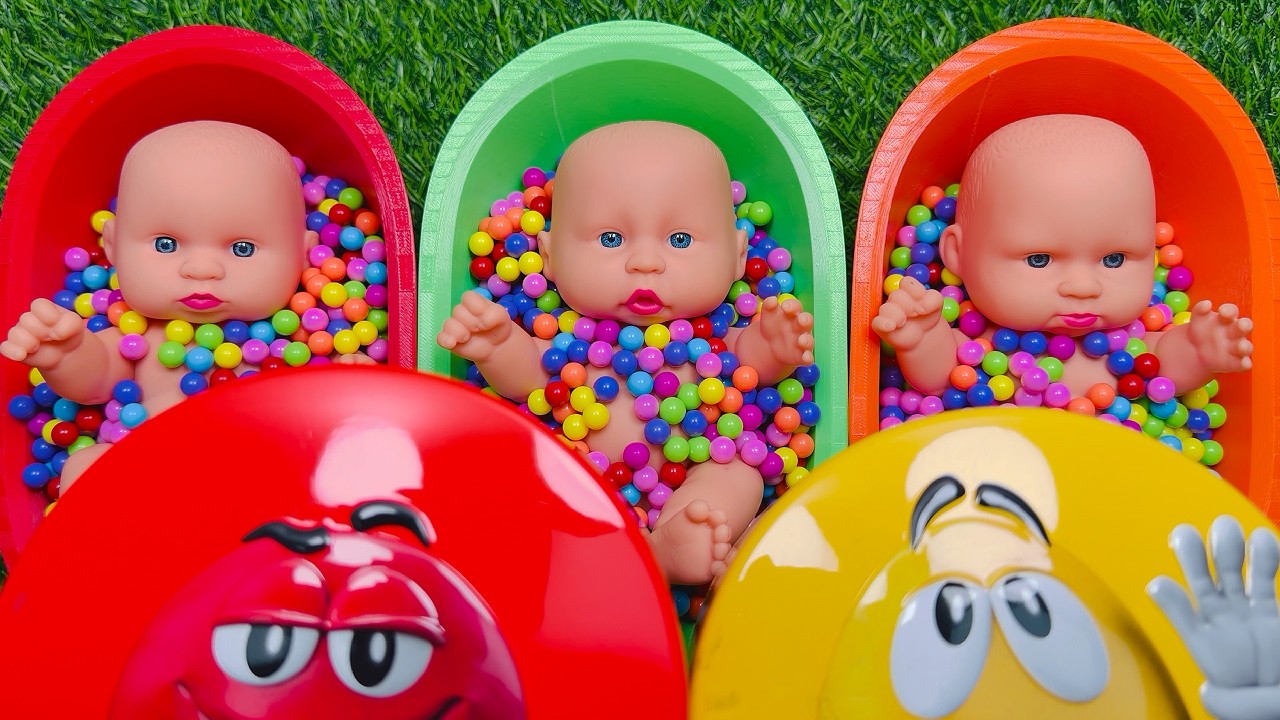 Full of 3 Rainbow BathTubs Candy with M&M's & Magic Slime Cutting Video #2026031301