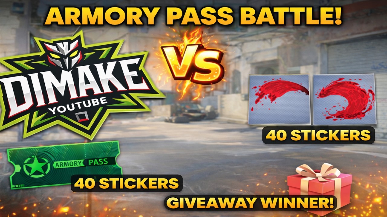DimaKe vs GF Armory Pass Battle! (40 Stickers EACH) + GIVEAWAY WINNER! | CS2