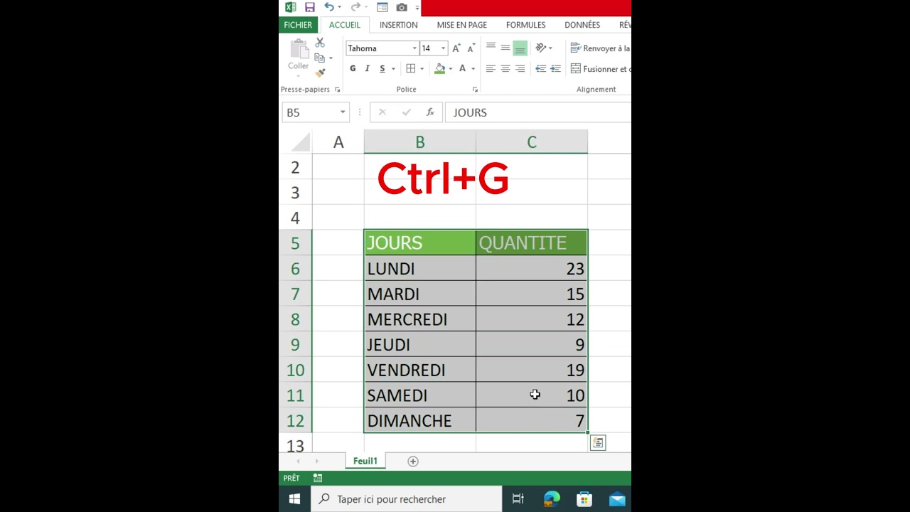 Mise en forme rapide sur Excel