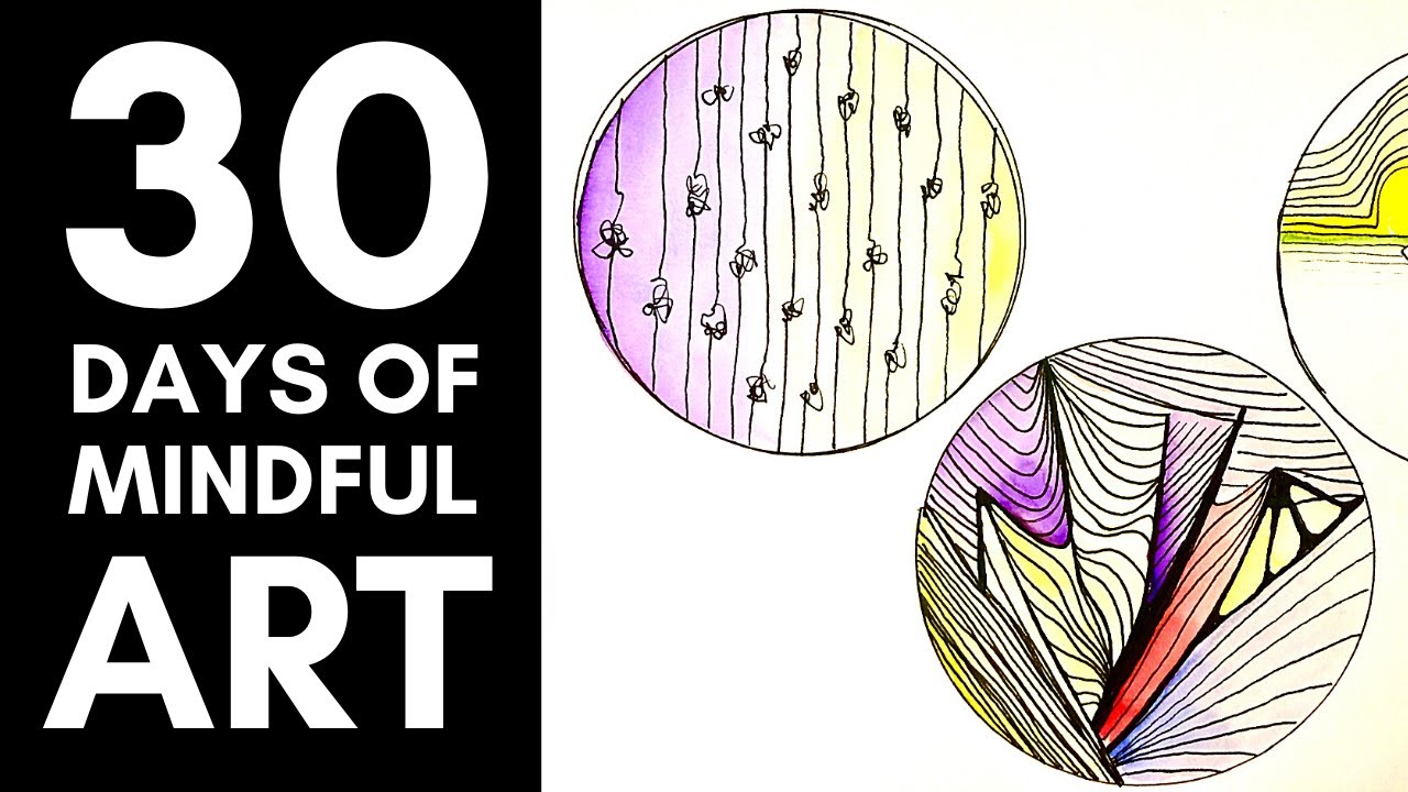 Zentangle Mandalas and Watercolor Painting Techniques for Stress Relief | 30 Day Art Challenge