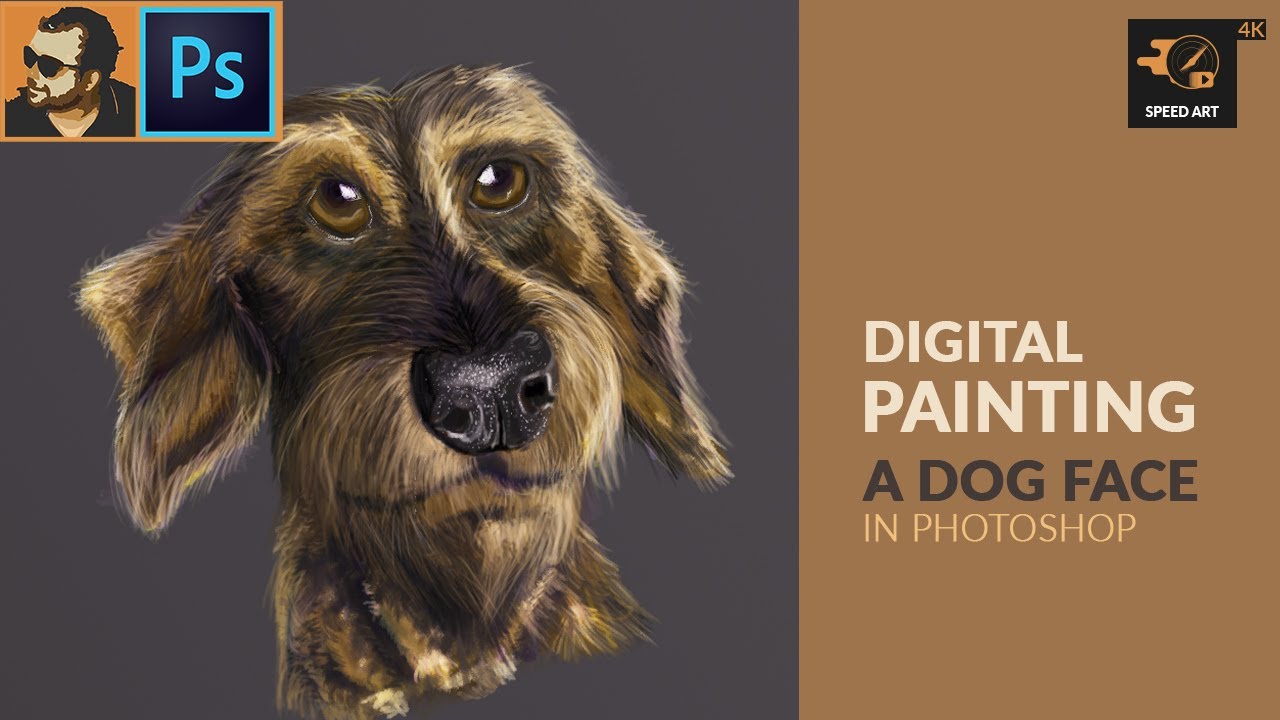 Speed Painting A Dog Face - Adobe Photoshop | NFT art