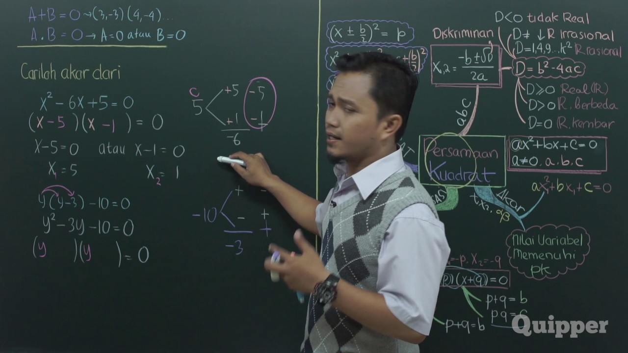 Quipper Video - Matematika Peminatan - Persamaan Kuadrat [SMA]
