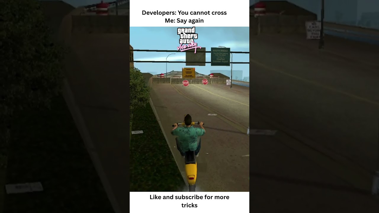 easiest way to cross the bridge #tommyvercetti #vicecity #gtavicecity #rockstargames