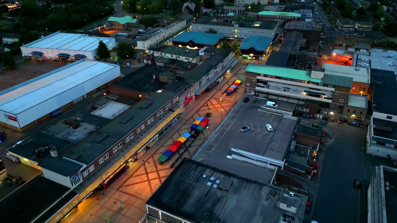 Corby town night time DJI mini 3 pro