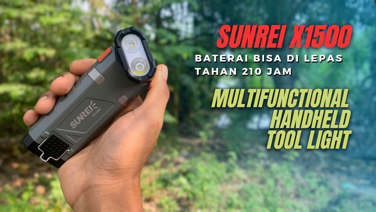 SENTER EDC CAMPING MULTIFUNGSI TAHAN LAMA | SUNREI X1500 terang baterai bisa dilepas #senter #lampu