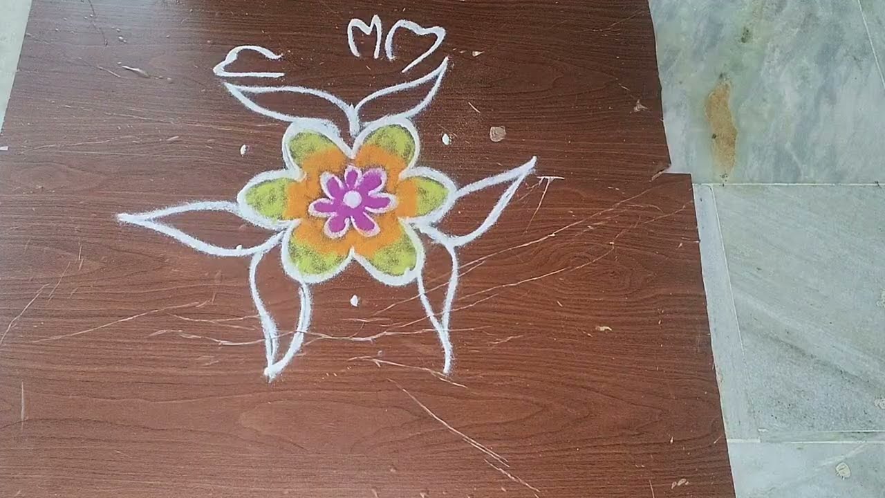 Hibiscus flower kolam 