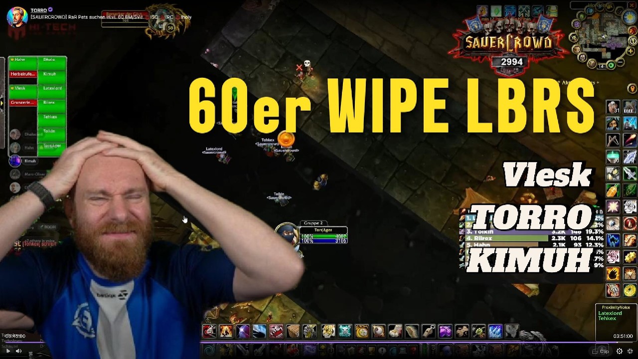💀 LEVEL 60 WIPE in LBRS! | FalganWoW reagiert auf die Tode am 18.01. | Sauercrowd HC Event