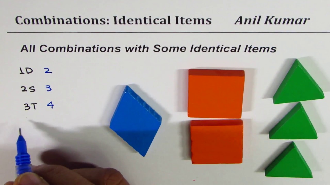 Combinations with Some Identical Items Probability and Statistics
