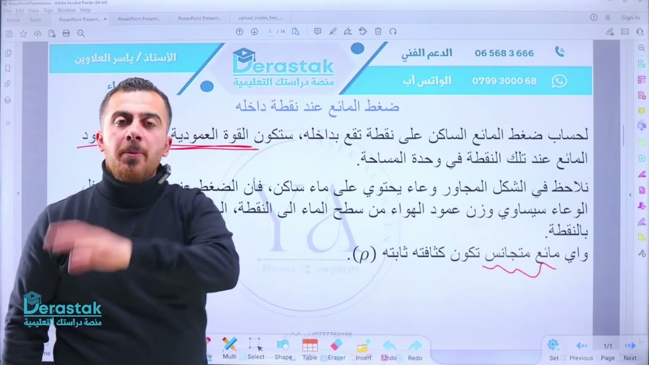 المائع الساكن || الفيزياء || الصف التاسع || أ. ياسر العلاوين