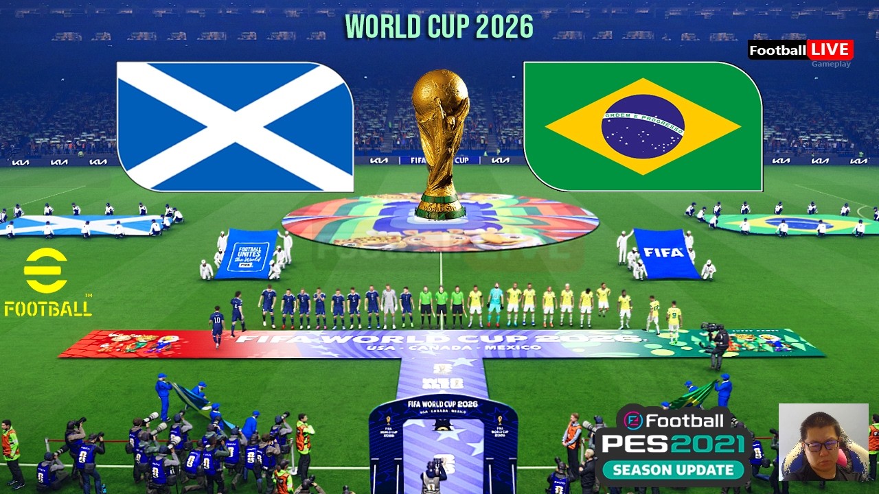 Scotland vs Brazil - World Cup 2026 Full Match Simulation eFootball PES 2021 Gameplay