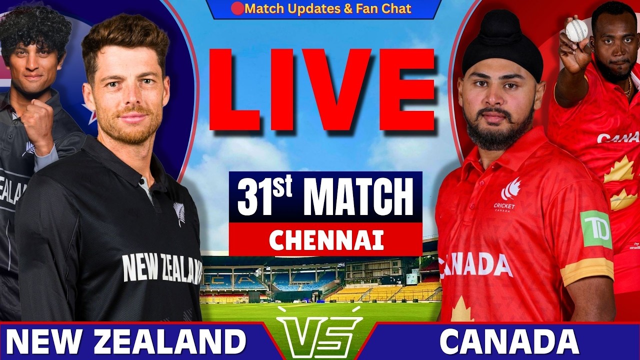 🔴Live: New Zealand vs Canada, 31th Match T20 World Cup | Live Cricket Match Today | NZ  vs CAN Live