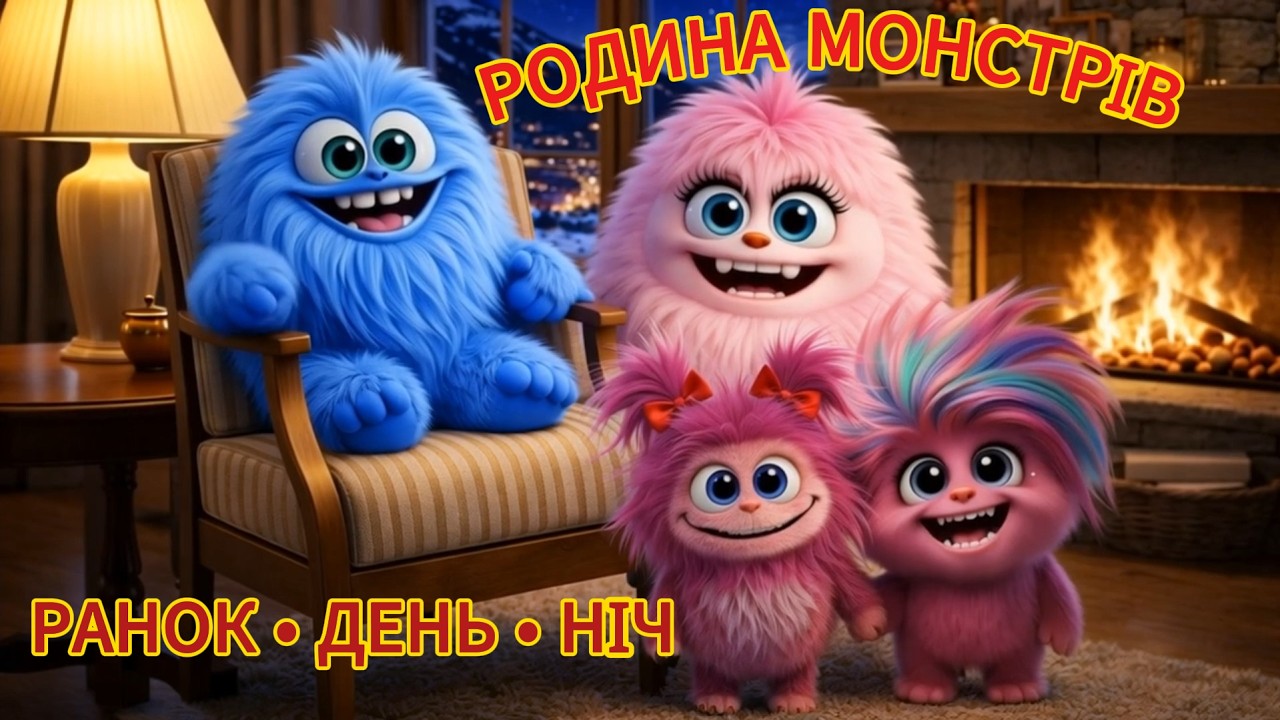 ❄️👨‍👩‍👧‍👦 «Родина Монстрів на зимовому відпочинку» 🎓Величина предметів. Орієнтування в часі 🌟