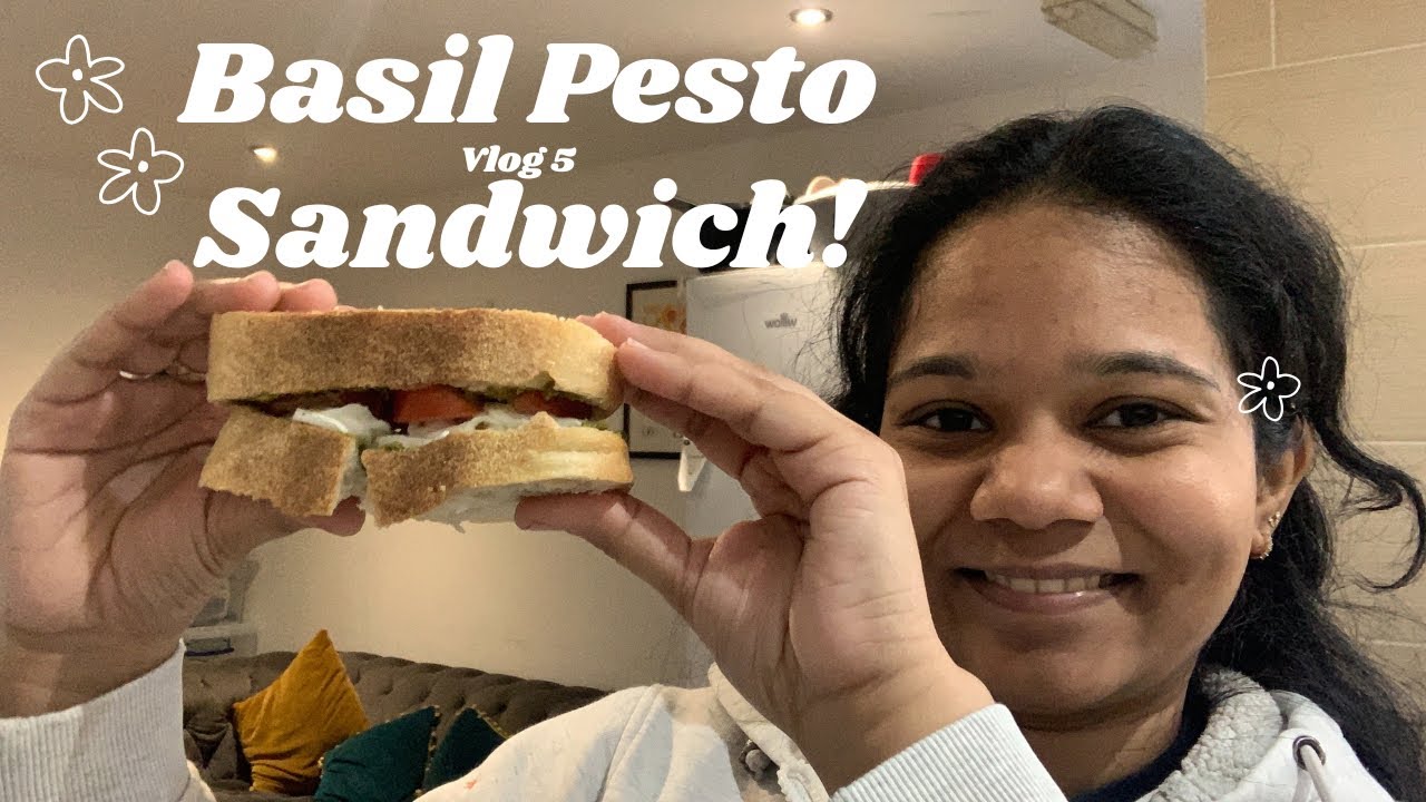 Basil Pesto Sandwich | Life in UK | Recipe Diary #lifeinuk #fooddiaries #food #sandwich #basilpesto
