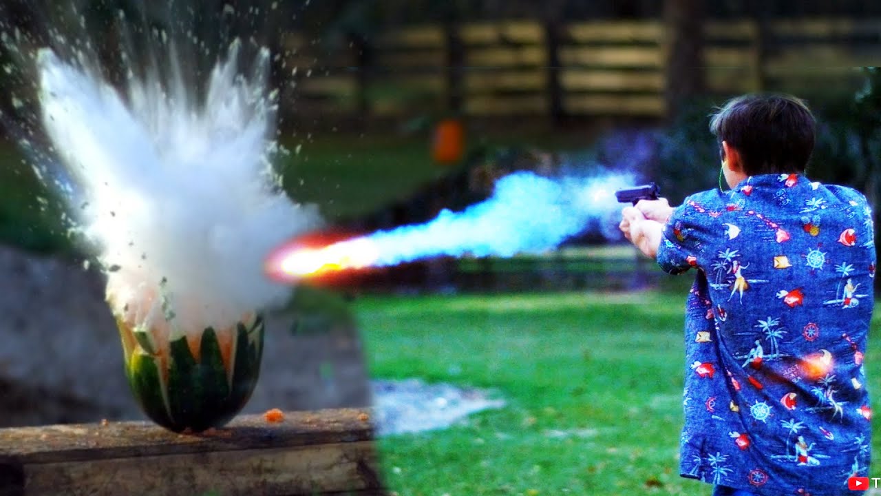Shooting Watermelons with 'Exploding'  Sodium Bullets!
