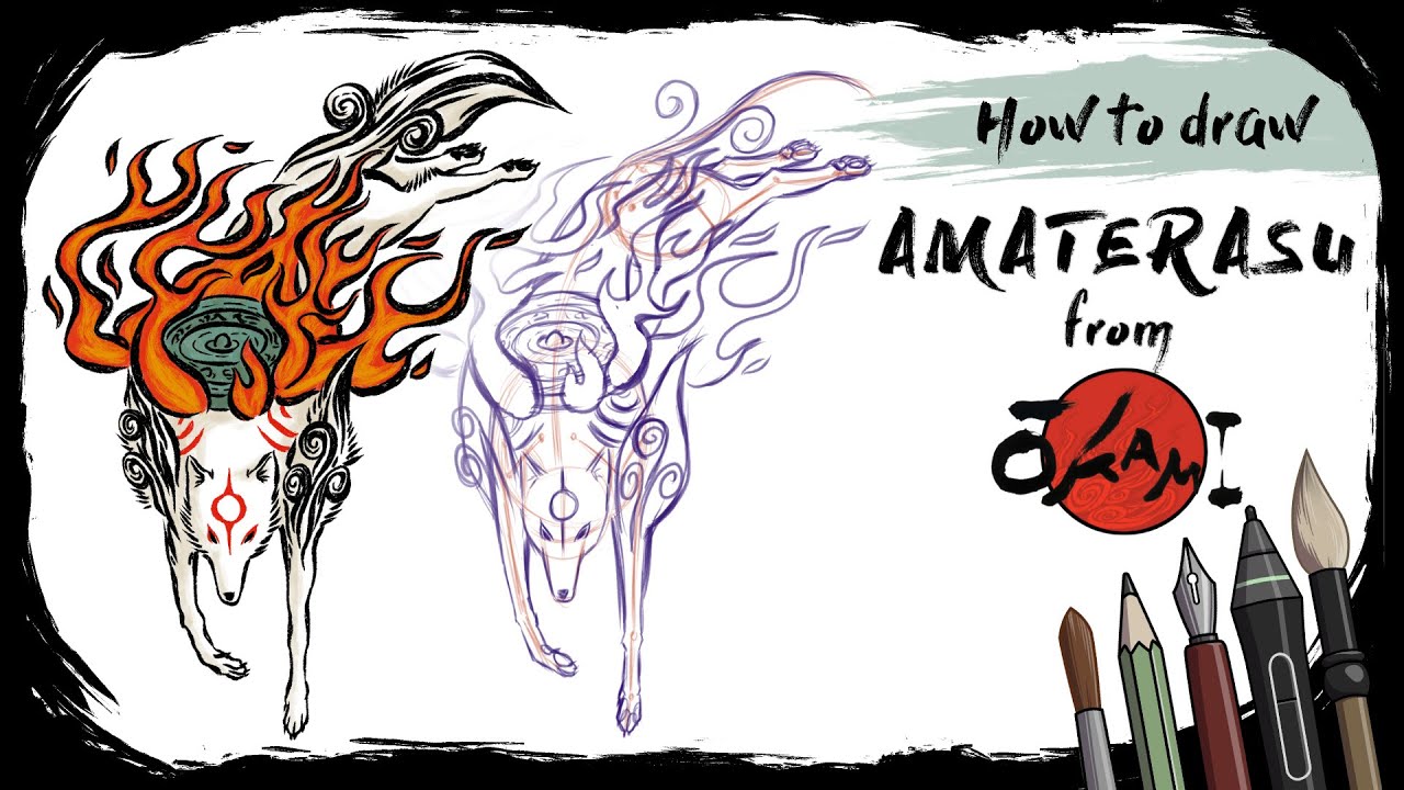 How to draw AMATERASU (AMMY) from ŌKAMI - Step by Step Art Tutorial