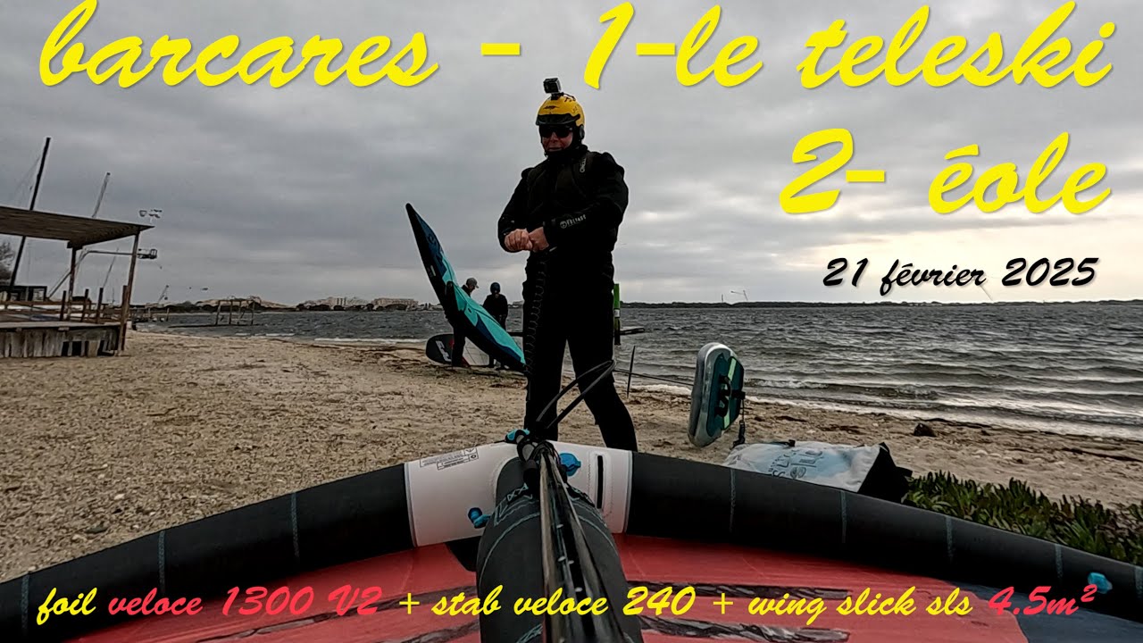 wingfoil   barcares   parc des dosses   21 fevrier 2025 + Christian + sam( sroka 95 + north mod pro)