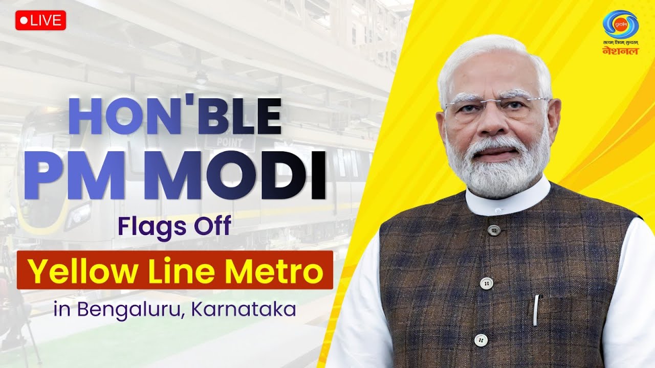 LIVE: PM Modi Flags Off Yellow Line Metro in Bengaluru, Karnataka