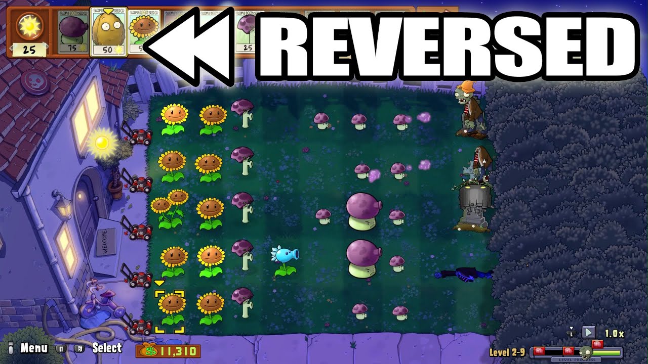 Plants VS Zombies: Replanted - Night level REVERSED