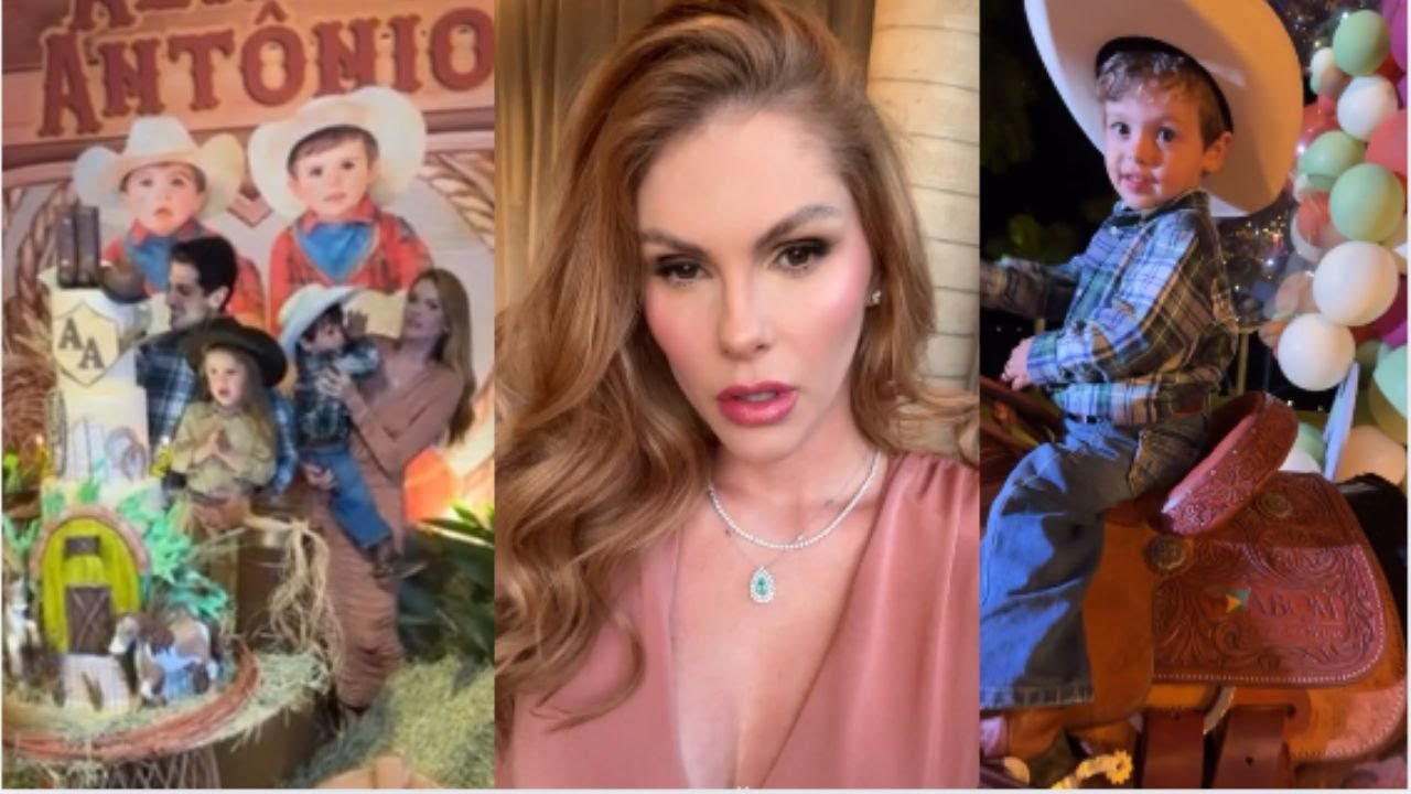BARBARA EVANS MOSTRA ANIVERSÁRIO DOS GEMÊOS ALVARO E ANTONIO