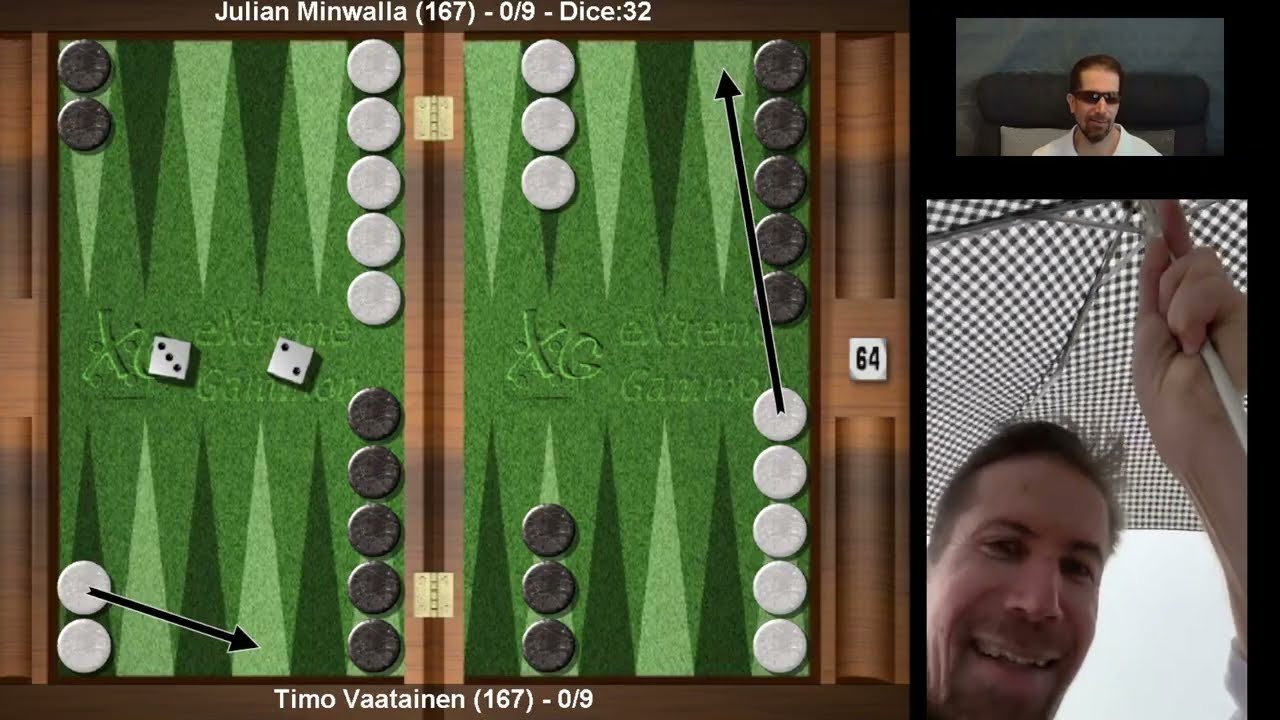 Backgammon 9 pts, Timo Väätäinen - Julian Minwalla, (language: English)