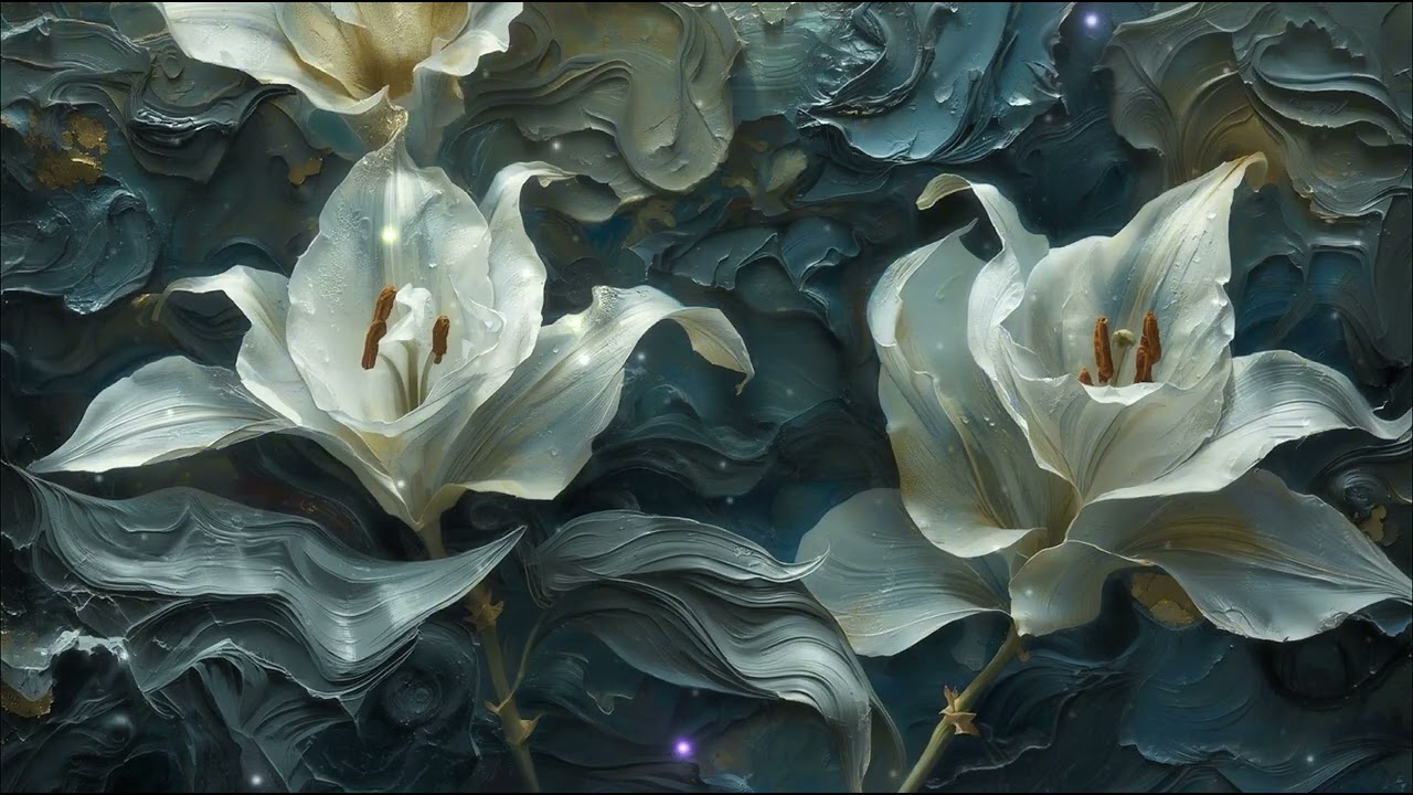 ✨White Flower Motion Art | Relaxing Cinematic 4K Visuals