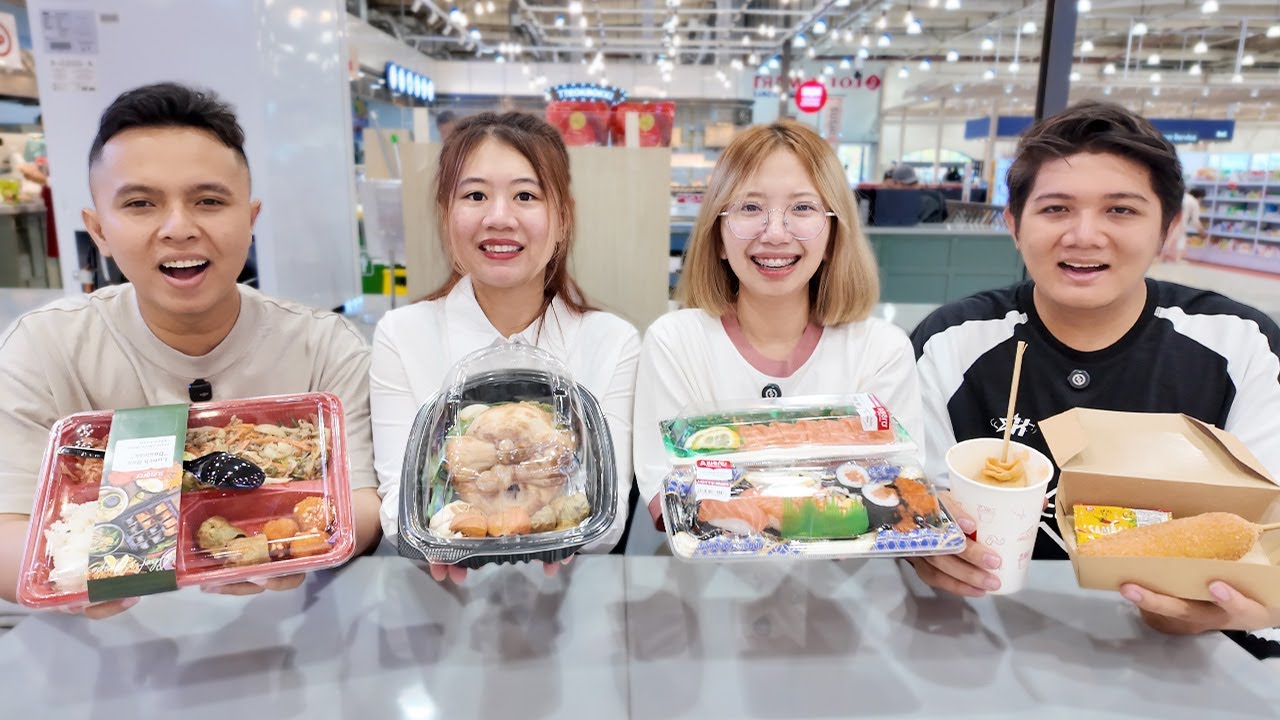 SEHARIAN MAKAN MAKANAN DI LOTTE MART!! BANYAK MAKANAN TERNYATA!!