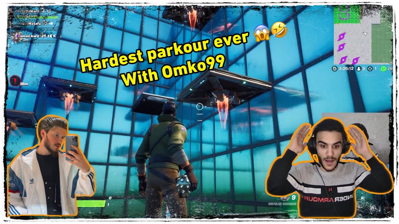 اصعب باركور في العالم 😱 | hardest parkour with @omko99😱 #part1 || FORTNITE