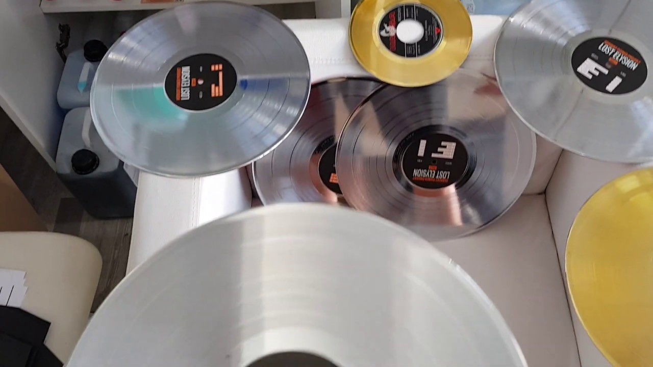 Schallplatten Gold und Platin. Beschichtung s&auml;mtlicher Oberfl&auml;chen
