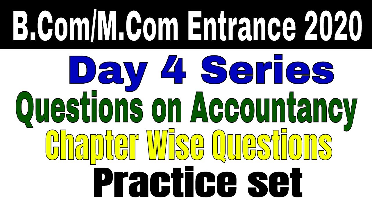 B.Com/M.Com Entrance Exam Series Day 4 || B.Com Entrance Exam 2020 || M.Com Entrance Exam 2020