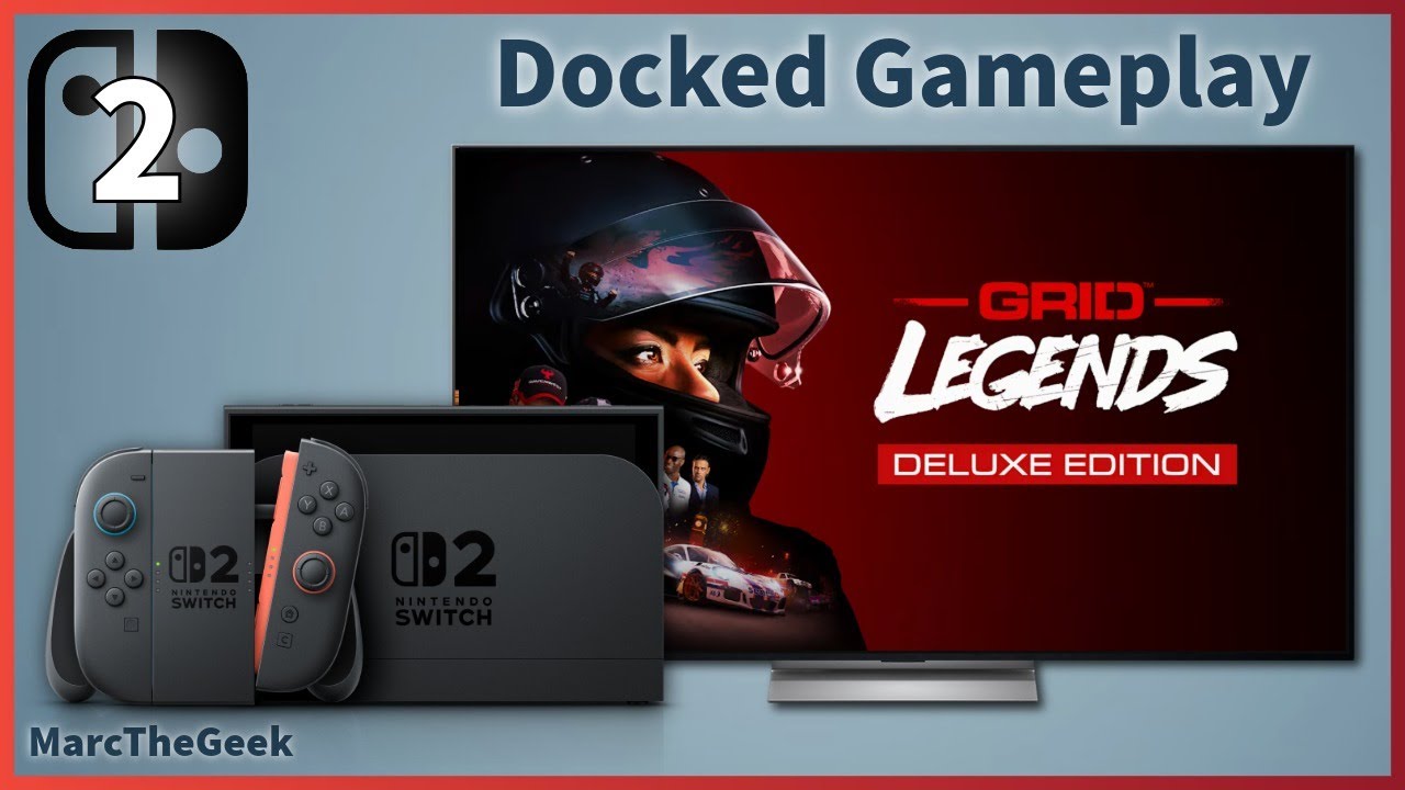 Видео игрового процесса GRID Legends на док-станции Nintendo Switch 2.