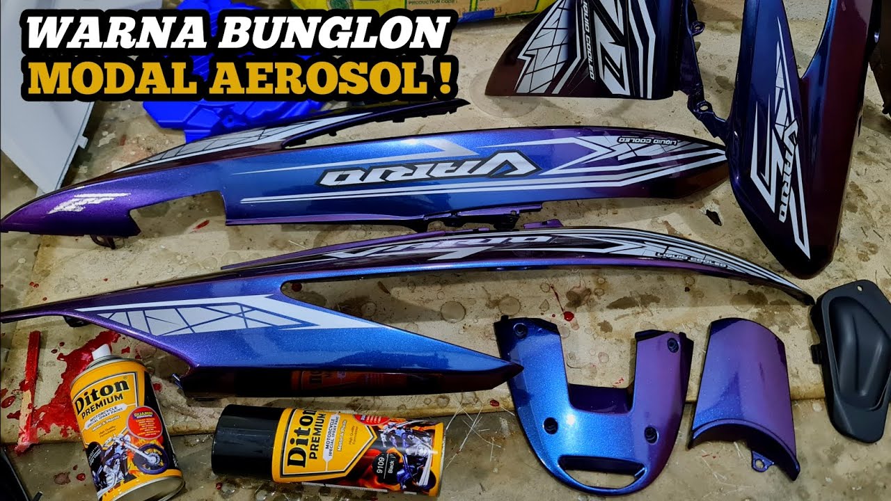 REPAINT WARNA BUNGLON MENGGUNAKAN AEROSOL DITON PREMIUM, Terlihat mewah dengan tambahan stiker