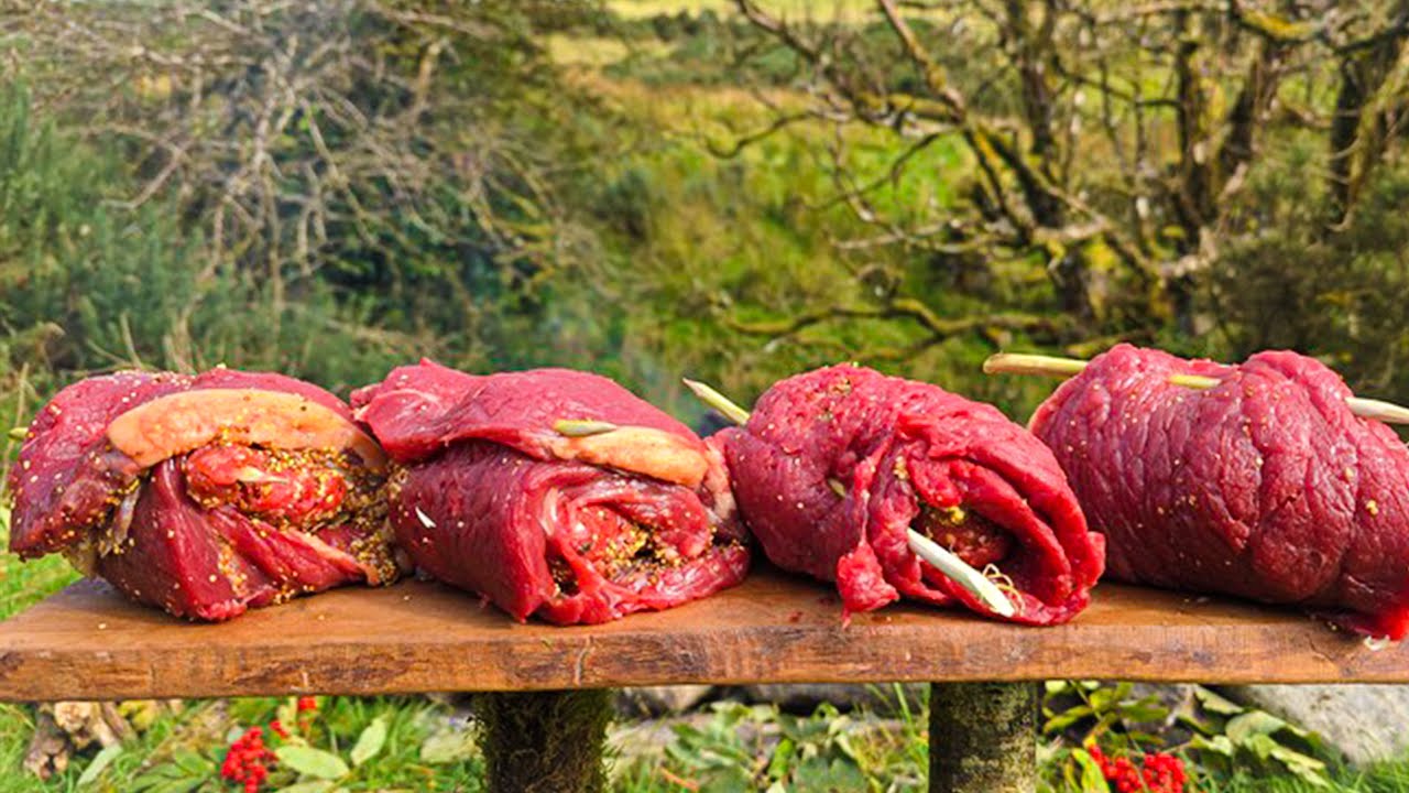 JUICY Beef Kebabs Cooked Outdoors | ASMR Relaxing Grilling Experience in Nature