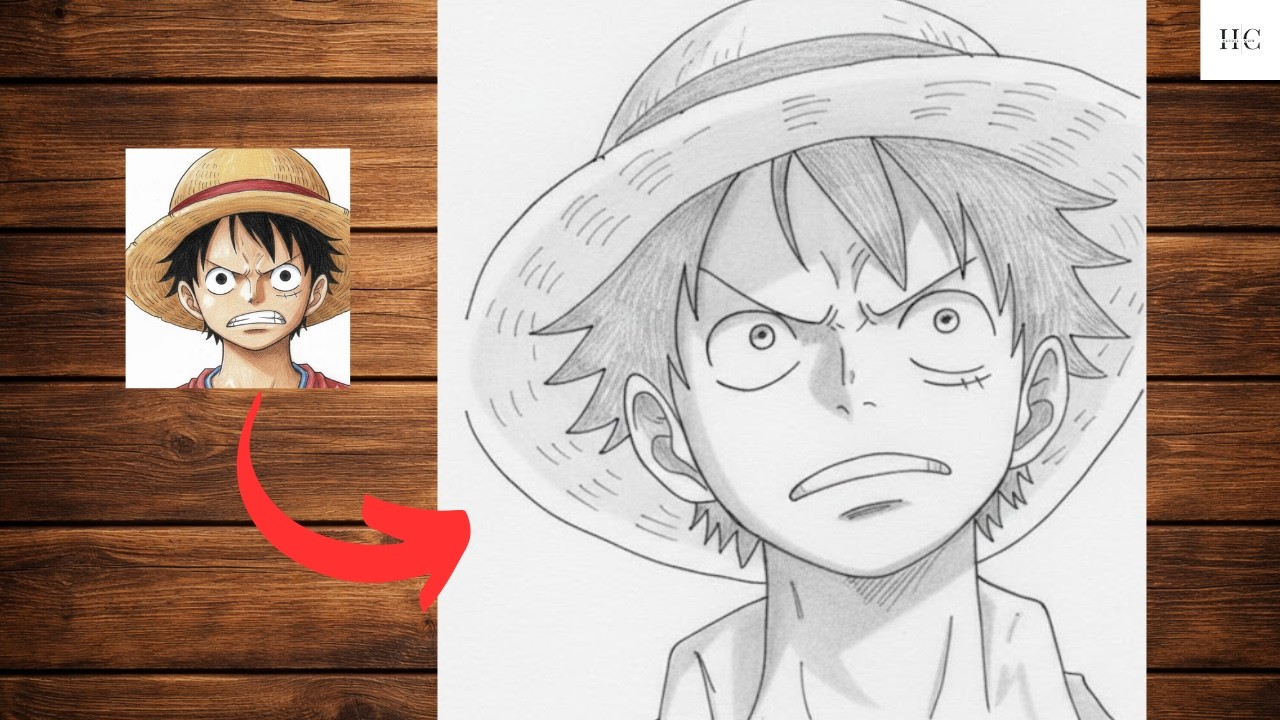 How to Draw Monkey D. Luffy | One Piece Pencil Drawing Tutorial (Step by Step) Sketching anime