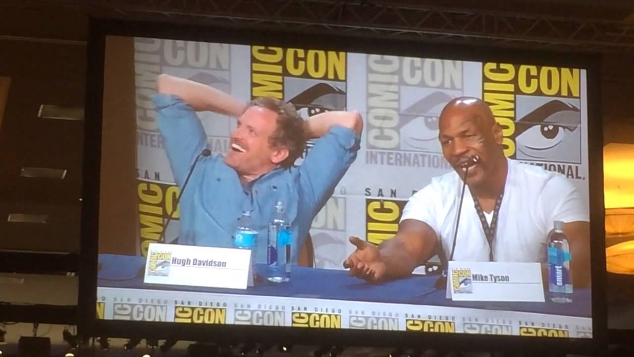Asking Mike Tyson a question at Comic Con 2014
