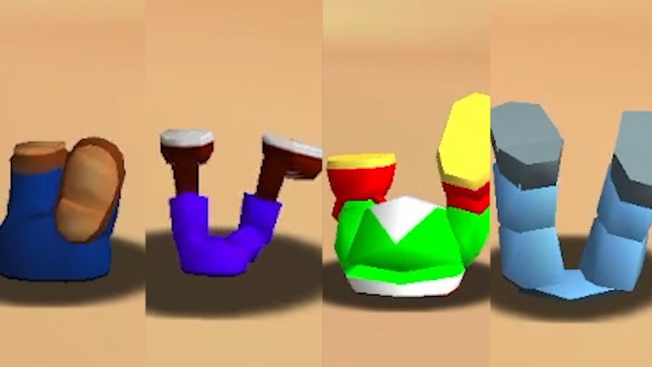 100 Characters falling in Sand Animations in Super Mario 64