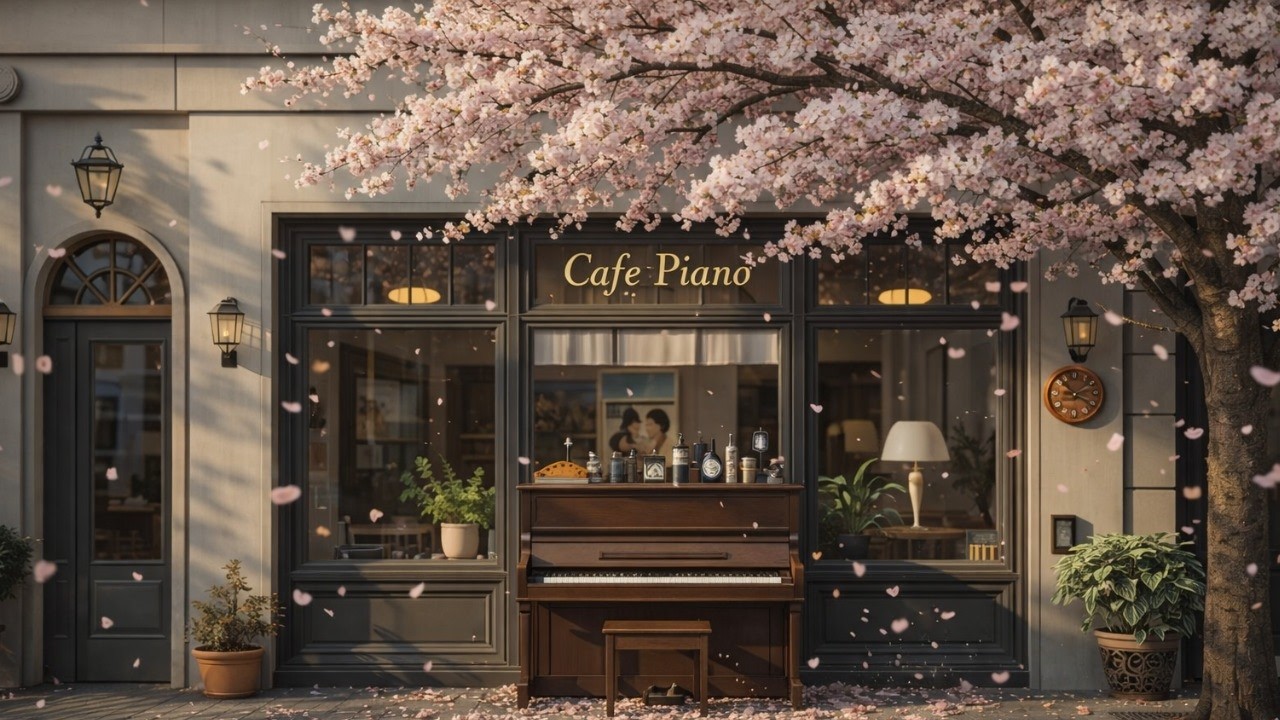 Spring Cafe Jazz Piano 🌸 벚꽃 카페 재즈 피아노 | 1.5 Hours Relaxing Music for Study & Work