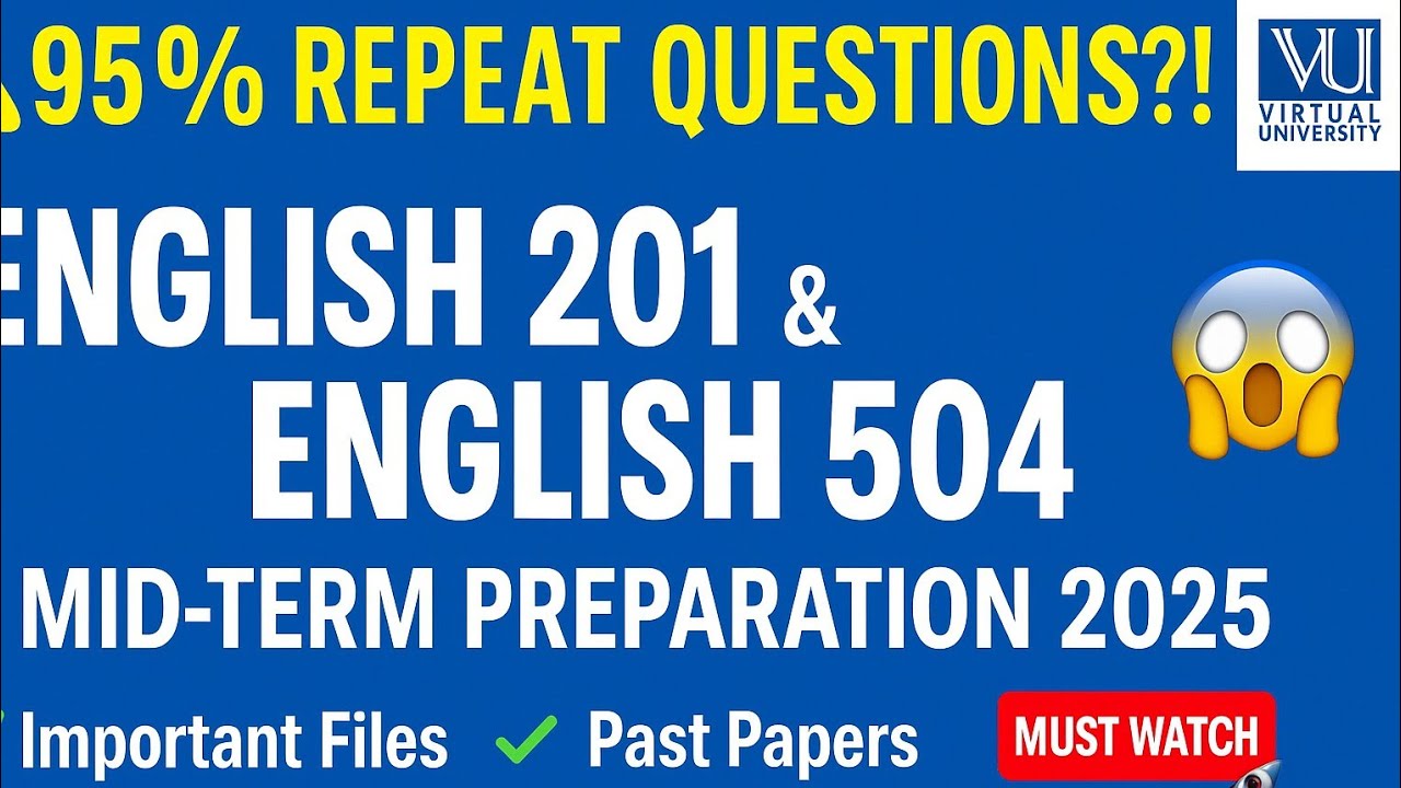 ENG201 & ENG504 MID- TERM PREPARATION, | Full marks guarantee  advice | , |Mid term ki 100% tiyari| 