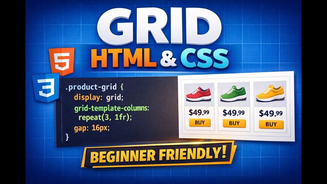 Grid HTML and CSS– Absolute Beginner Friendly Tutorial