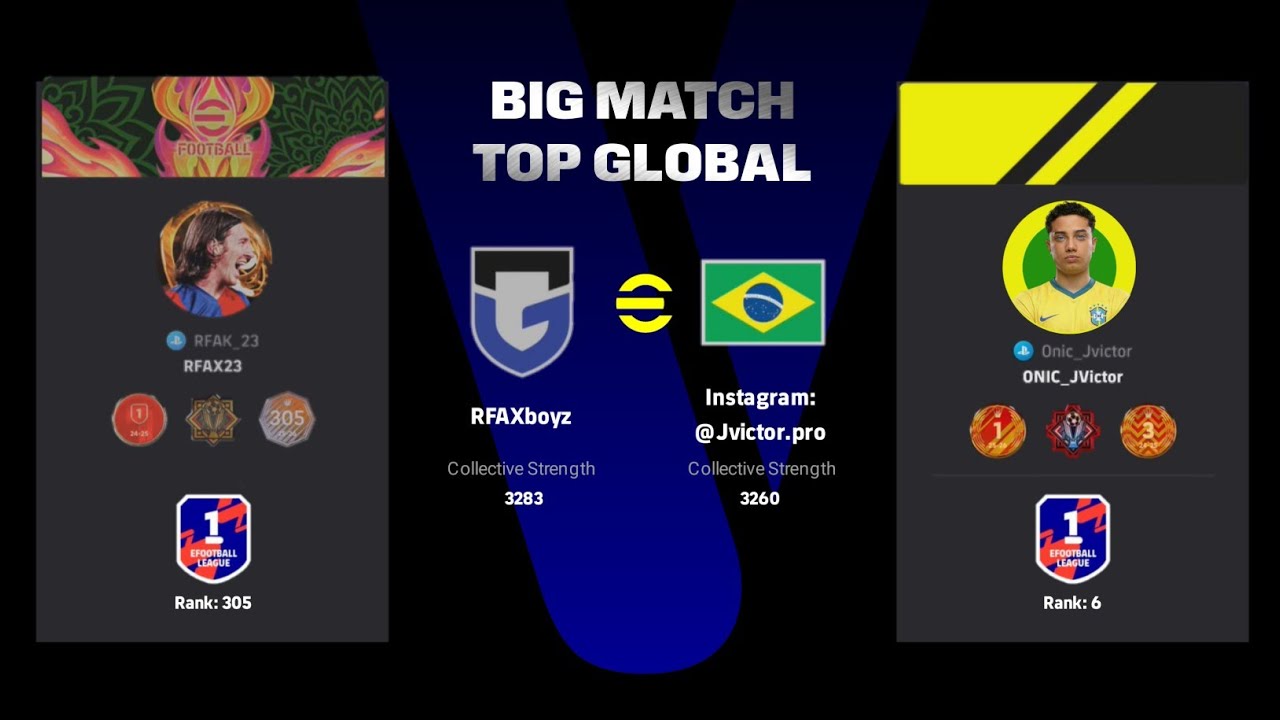 SULIT DIBOBOL! RFAX_23 vs Pemain Terbaik Brazil JVictor (Rank 6) Divisi 1 eFootball League
