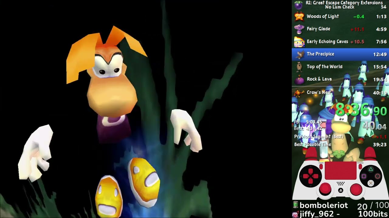 [WR] Rayman 2 No Lum Check (Early Echoing Caves) speedrun in 40:08