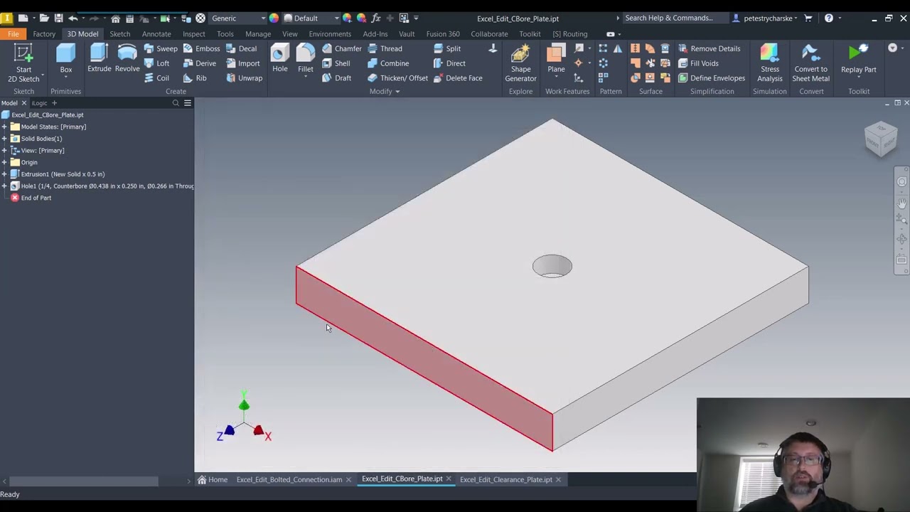 Inventor - Controlling Bolted Connections by Editing the Excel Hole Tables