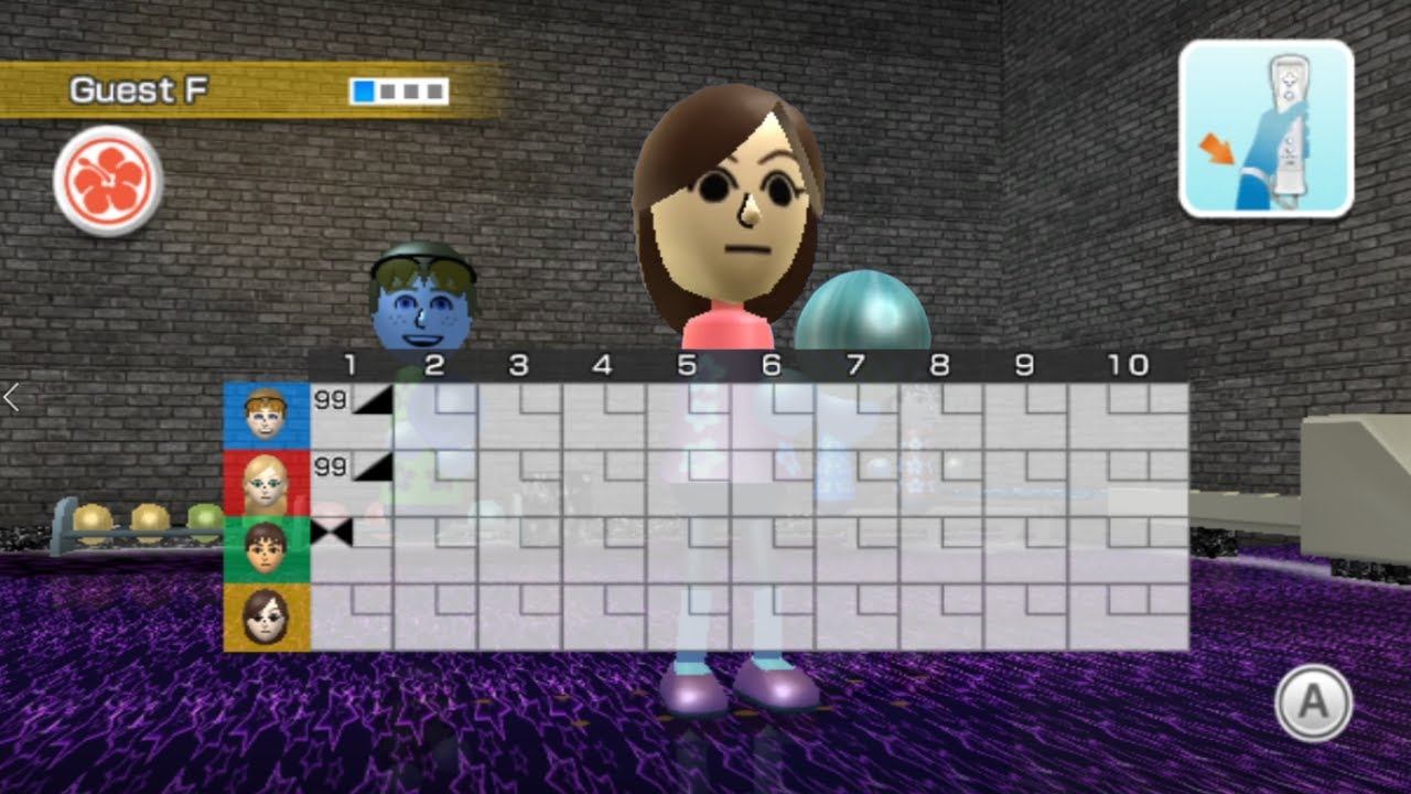 Wii Sports Resort - 4P 100 Pin Bowling: Custom Alley (Retro)