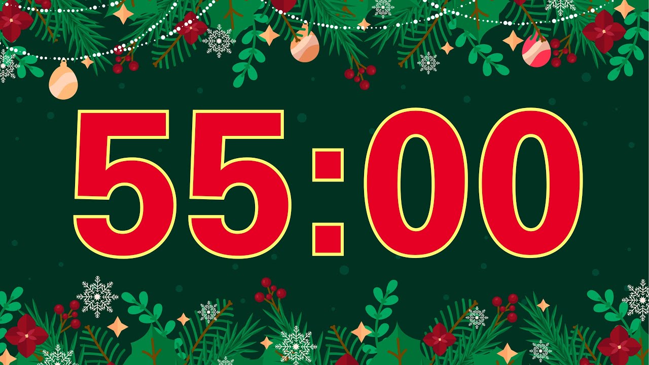 55 minute christmas timer with music and alarm 🎵⏰