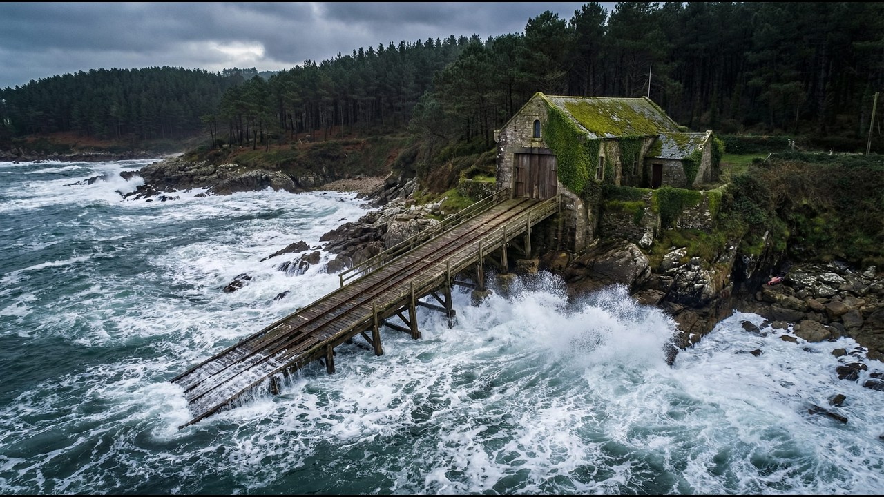 I Turned an Abandoned Coastal Lifeboat Station into a Cozy Cabin (ASMR)